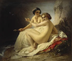 Duas garotas em uma gruta, 1859