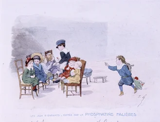 Jogos de crianças: A escola - dess. de Lobrichon, ed. de Phosphatine Falières, v.1920