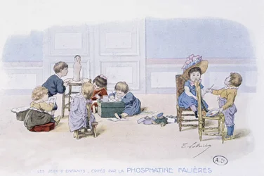 Peça de teatro infantil: pintura e modelagem - dess. de Lobrichon, ed. de Phosphatine Falières, v.1920