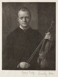 Velhos mestres italianos: Retrato de Timothy Cole Man with Violin, 1892.
