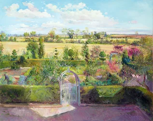 O jardim de ervas após a colheita