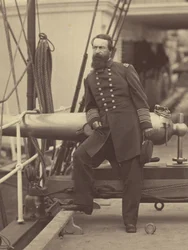 [Almirante David Dixon Porter no convés do seu navio-chefe, o "Malver", após a vitória em Fort Fisher, Carolina do Norte]