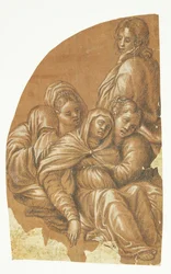 Parte de uma Pietà (lado esquerdo de uma composição luneta)