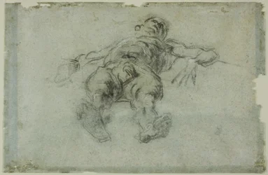 Nu masculino reclinado, encurtado