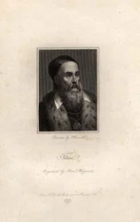 Retrato de Ticiano, gravado por John T. Wedgwood