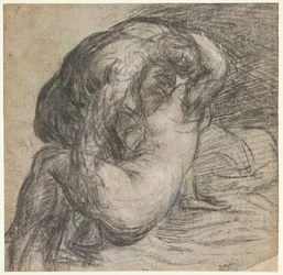 No.2256 Casal em um abraço, ou Júpiter e Io, c.1570 (carvão e giz)