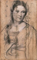 Retrato de jovem de Titian (ca 1490-1576), desenho
