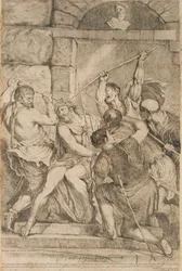 A coroação de espinhos, gravada por Luigi Scaramuccia (1616-80), 1675