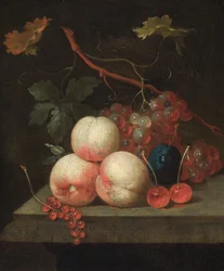 Natureza morta de frutas (óleo sobre tela)