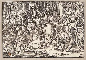 A marcha triunfal de Scipio em Roma