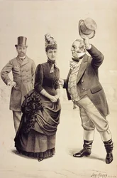 O casamento de prata, um velho amigo privilegiado, de &39;St. Stephen&39;s Review Apresentação dos desenhos animados &39;, 10 de março de 1888 (cor litho)