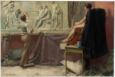 O estúdio de escultores, 1885