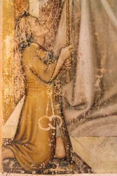Representação dos doadores, detalhe de São Romualdo, de Tommaso da Modena (1326-1379), fresco, Igreja de São Nicolau, Treviso