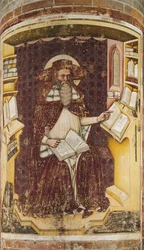 São Jerônimo, por Tommaso da Modena (1326-1379), Igreja de São Nicolau, Treviso