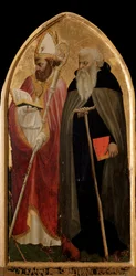 Tríptico de San Giovenale: painel direito com Santo Antônio o Grande e Santo Juvenal (Giovenale) - retábulo