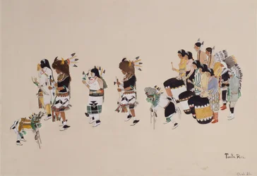 Buffalo Dance Chorus, c.1930-39 (tempera a bordo)