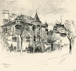 Castelo Tyrolen por Tony Grubhofer, 1900.