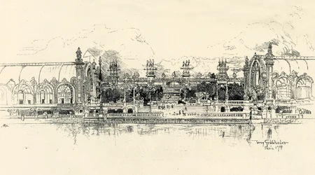 Os pavilhões de horticultura e silvicultura por Tony Grubhofer, 1900.