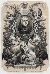 Frontispício de "Histoire de Manon Lescaut et du Chevalier Des Grieux" de Abbe Prevost (Antoine Francois Prevost) (1697-1763) - Edição de 1839 ilustrada por Tony Johannot (1803-1852)