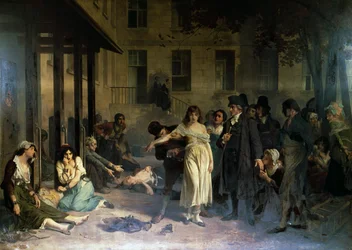O psiquiatra Philippe Pinel (1745-1826) libertando a loucura das suas correntes no asilo de Salpetriere em Paris em 1795, pintura de Tony Robert-Fleury (1837-1911)