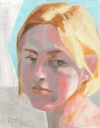 Retrato de uma mulher loira