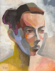 Retrato abstrato colorido