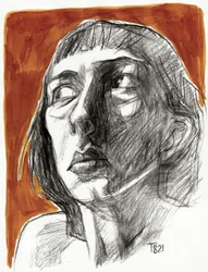 Retrato dramático na sombra