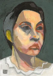 Retrato de uma mulher expressiva
