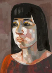 Retrato de uma mulher expressiva