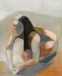 Figura abstrata pensativa