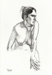 Figura feminina pensativa
