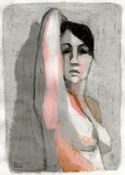 Desenho de uma figura pensativa