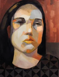 Retrato de uma mulher pensativa