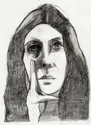 Retrato de uma mulher pensativa