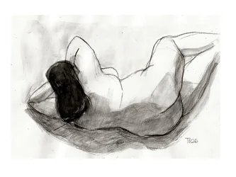 Desenho de nu reclinado