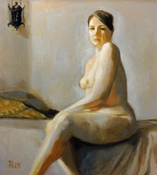 Mulher nua sentada