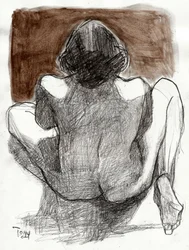 Esboço de uma mulher sentada