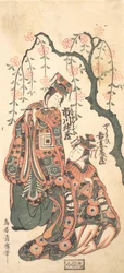 Cena da peça Keisei Kaneni Sakura, 1756.
