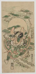 O Ator Sanogawa Ichimatsu Eu como Ike no Shoji, período de Edo, 1747 (impressão de woodblock de cor)