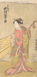 O ator Nakamura Tomijuro no papel de Koshizuka, ca. 1767., c. 1767.