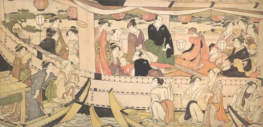 Barco de recreio no rio Sumida, ca. 1788-90.