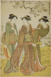 Spring Outing, da série "A Collection of Contemporary Beauties of the Pleasure Quarters (Tosei yuri bijin awase)"