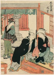 Yushima da série Scenes of Ten Teahouses (Chamise jikkei)