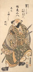 O ator Nakamura Nakazo como guerreiro, 1716-1