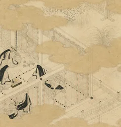 Álbuns de cenas de The Tale of Genji Genji monogatari gajo, início do século XVII.