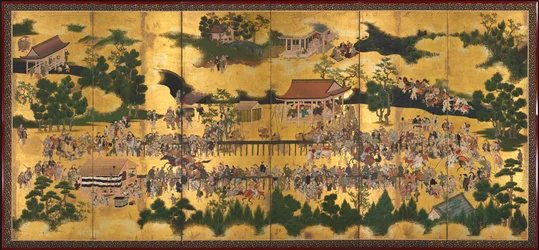 Corrida de Cavalos no Santuário Kamo, 1615-50.