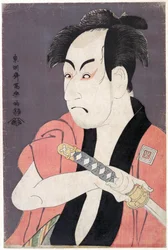 Ichikawa Omezo I no papel de Yakko Ippei, da peça Koinyobo Somewake Tazuna, por Tōshūsai Sharaku, activo em 1794-1795