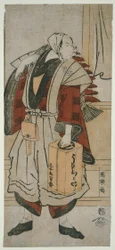 O ator Matsumoto Koshiro IV como o barqueiro Minagawa Shin