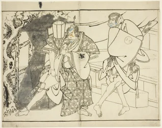 Os atores Arashi Ryuzo e Morita Kanya VIII, 1794