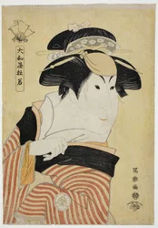Yamatoya Tojaku (O ator Iwai Hanshiro IV como Otoma, filha de Ohina de Inamuragasaki em Kamakura) (Yondai-me Iwai Hanshiro no Kamakura Inamuragasaki no Ohina musume Otoma)
